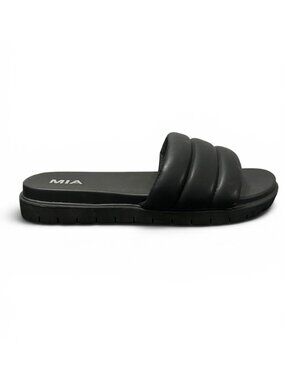MIA Womens Black Padded Slide Sandals Size 10M Comfort